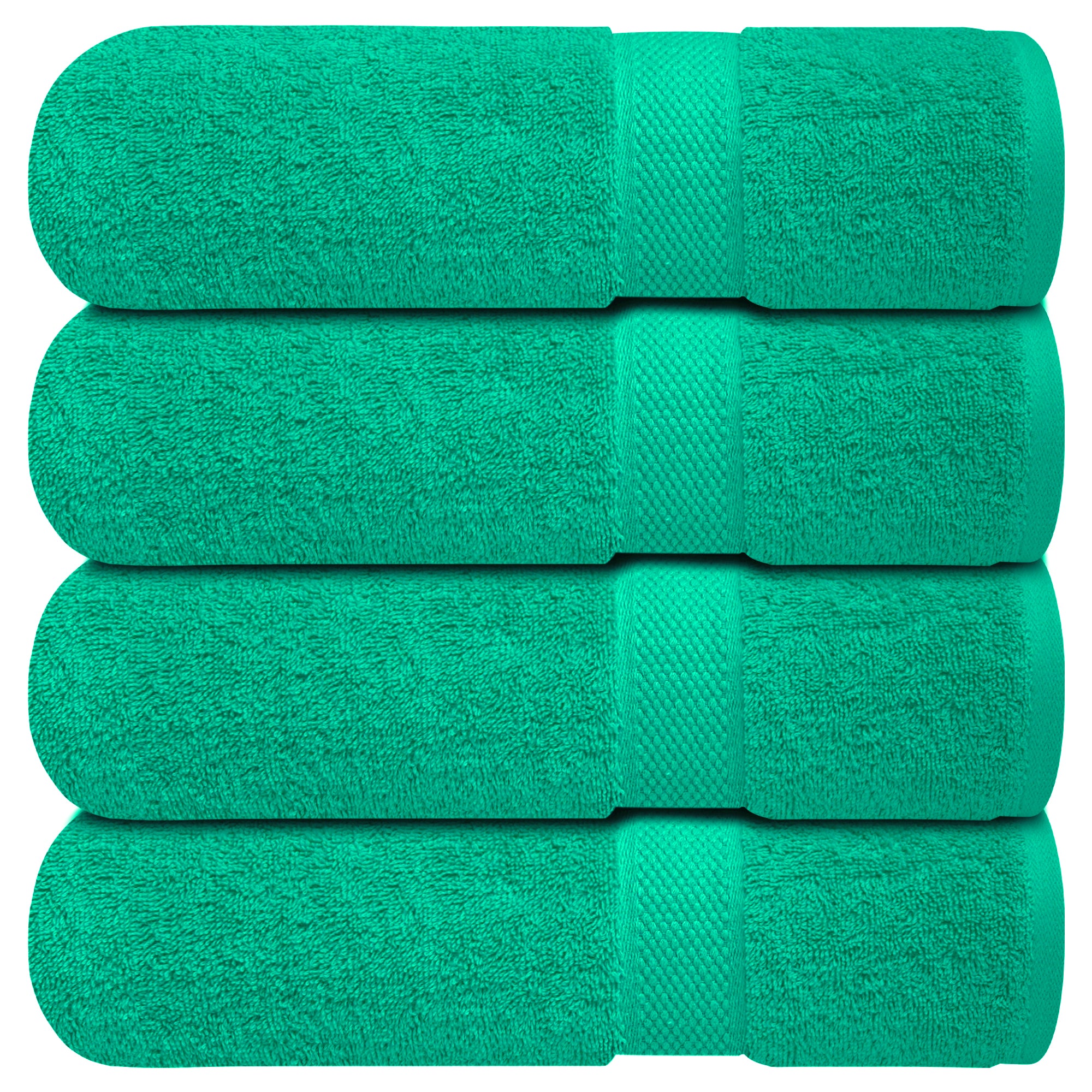 Premium Bath Towels for Bathroom Set of 4 (70x140 cm), 100% Soft Ring-Spun Cotton Bathroom Towels, Quick Dry, Durable, Ideal for Daily Use - Vivid Green