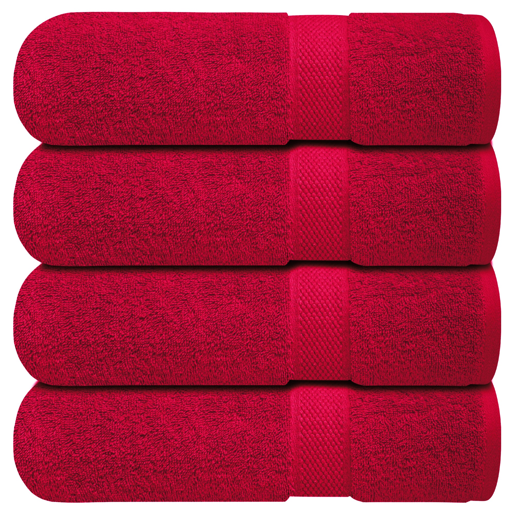 Premium Bath Towels for Bathroom Set of 4 (70x140 cm), 100% Soft Ring-Spun Cotton Bathroom Towels, Quick Dry, Durable, Ideal for Daily Use - Burgundy