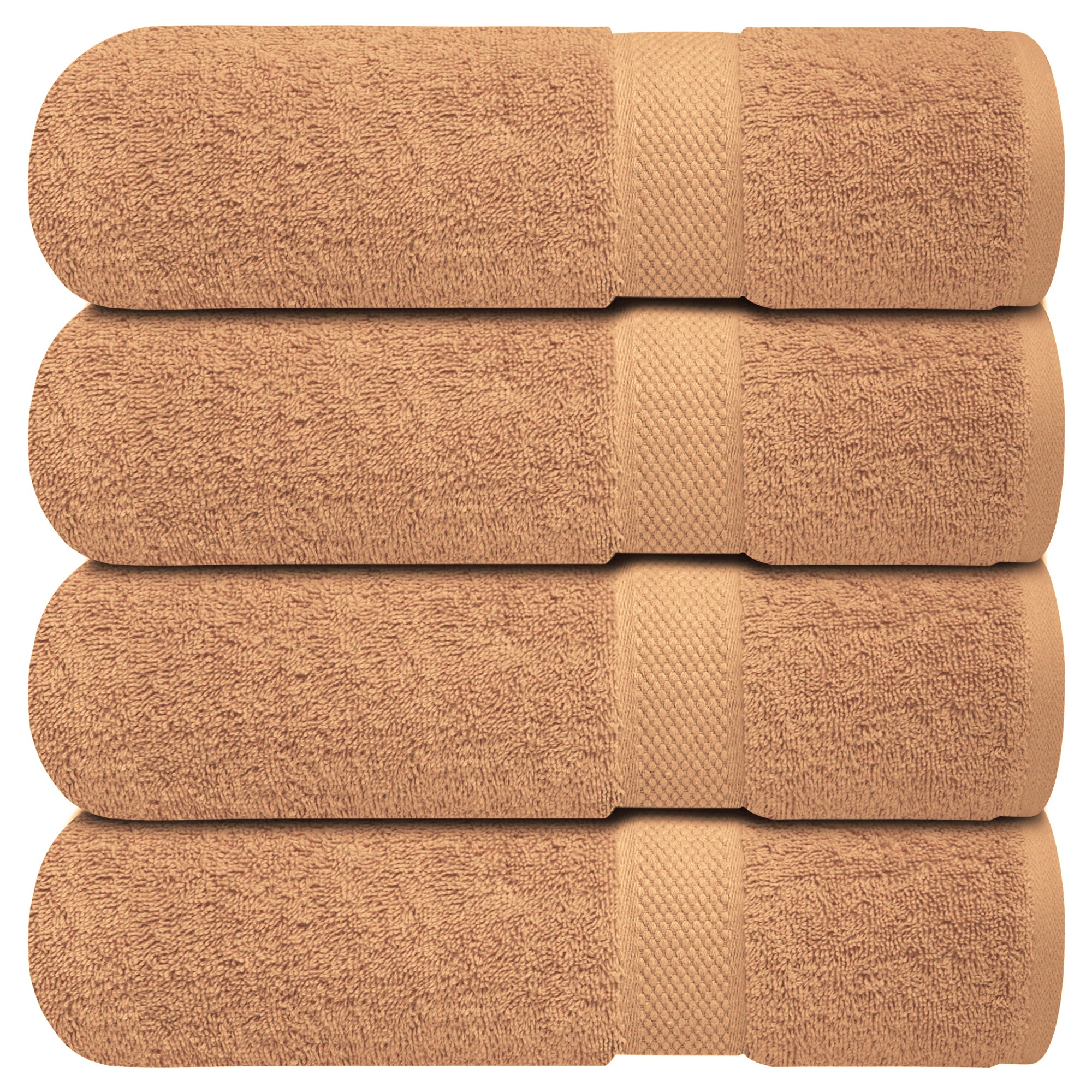 Premium Bath Towels for Bathroom Set of 4 (70x140 cm), 100% Soft Ring-Spun Cotton Bathroom Towels, Quick Dry, Durable, Ideal for Daily Use - Cosmic Sand