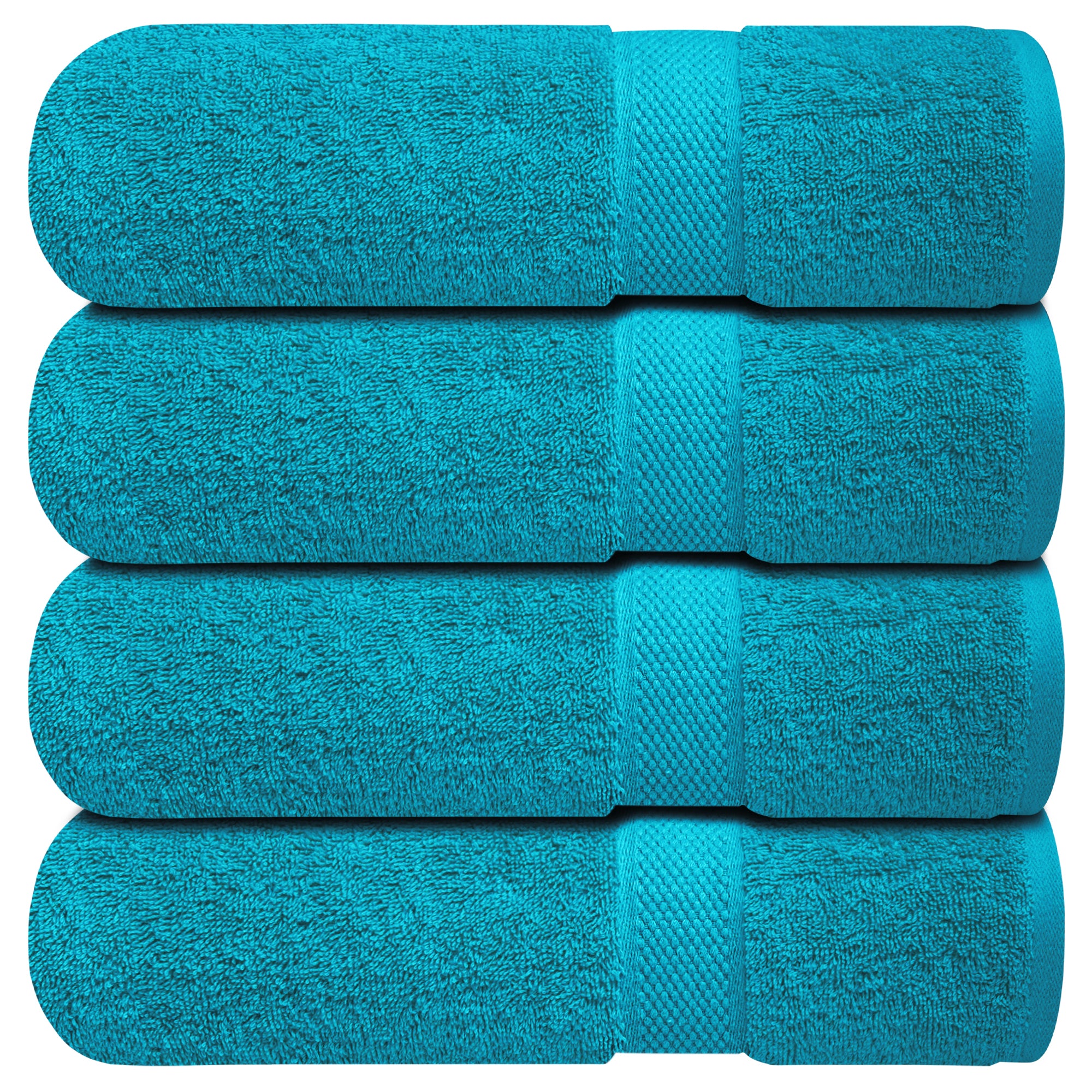 Premium Bath Towels for Bathroom Set of 4 (70x140 cm), 100% Soft Ring-Spun Cotton Bathroom Towels, Quick Dry, Durable, Ideal for Daily Use - Serene Teal