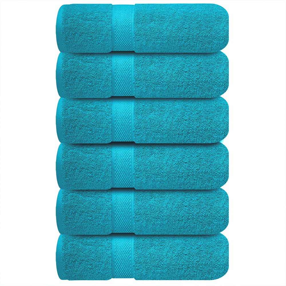 Premium Hand Towels | 6-Pack | 100% Cotton | 40 x 72 cm | Ultra-Soft & Highly Absorbent | Ideal for Gym, Spa, Hotel & Household Use - Serene Teal