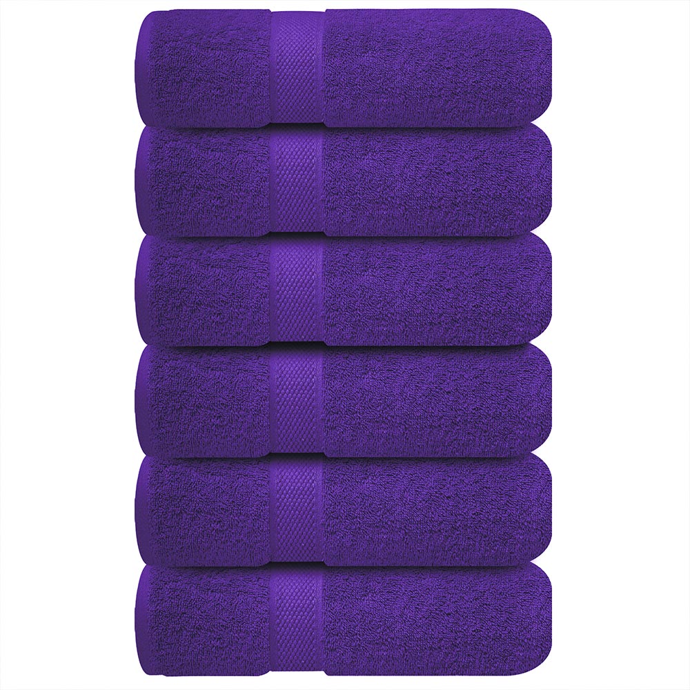 Premium Hand Towels | 6-Pack | 100% Cotton | 40 x 72 cm | Ultra-Soft & Highly Absorbent | Ideal for Gym, Spa, Hotel & Household Use - Profound Purple