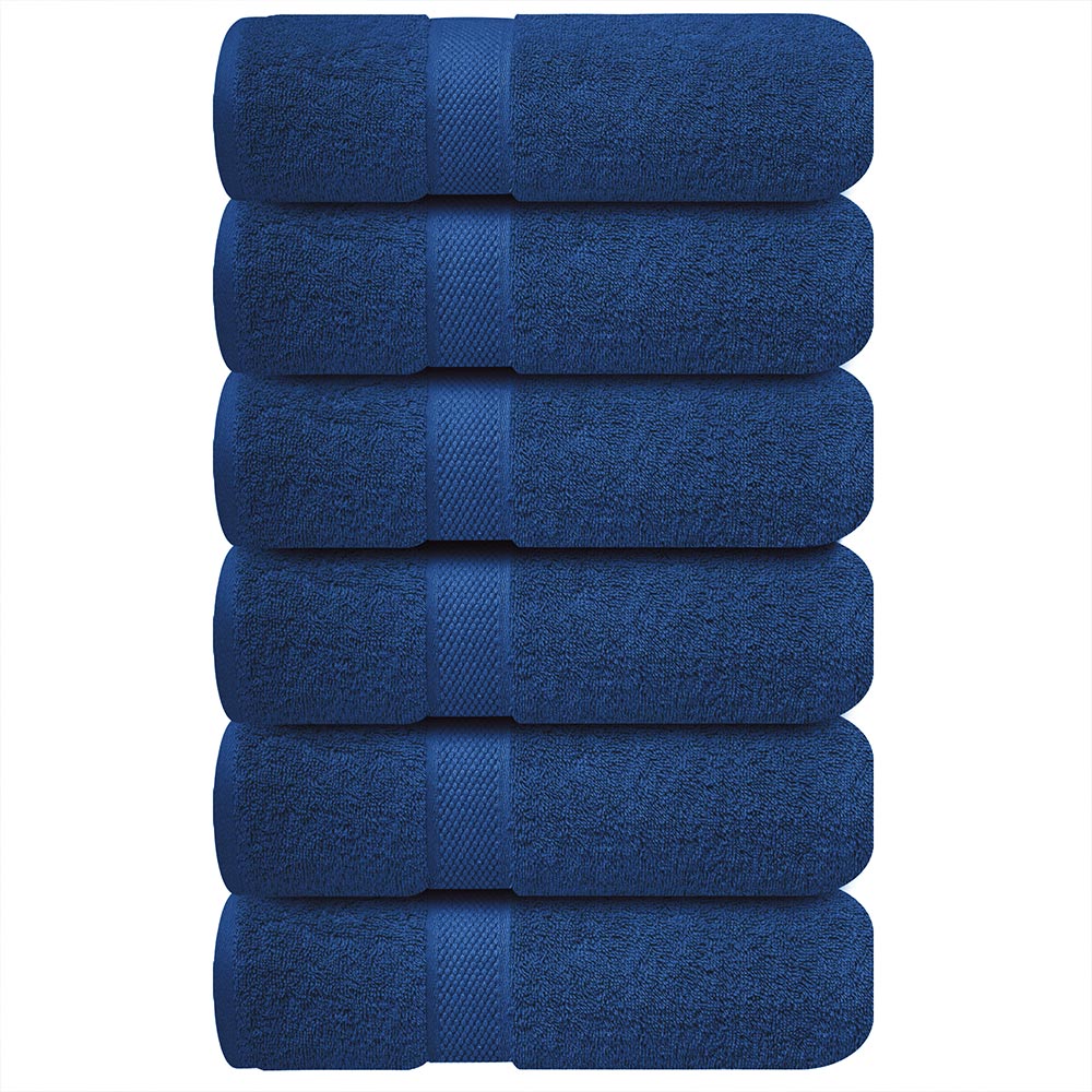 Premium Hand Towels | 6-Pack | 100% Cotton | 40 x 72 cm | Ultra-Soft & Highly Absorbent | Ideal for Gym, Spa, Hotel & Household Use - Tranquil Navy