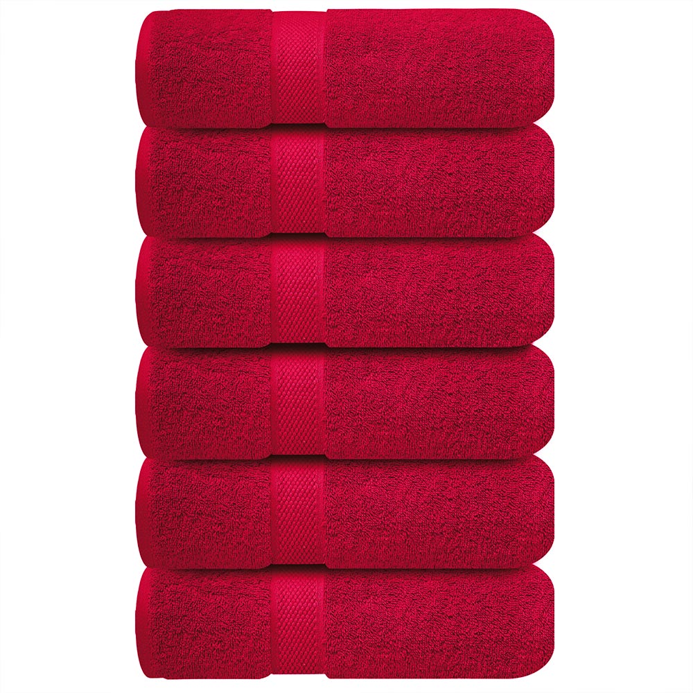 Premium Hand Towels | 6-Pack | 100% Cotton | 40 x 72 cm | Ultra-Soft & Highly Absorbent | Ideal for Gym, Spa, Hotel & Household Use - Burgundy