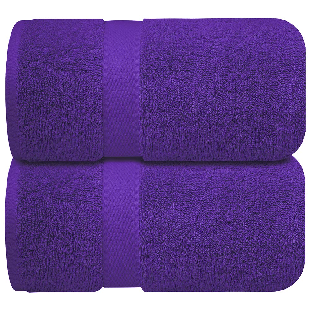 Premium Bath Sheets Towels for Adults – 2 Pack Extra Large Bath Towels 90x180cm-100% Soft Cotton, Absorbent Oversized Bathroom Towels, Hotel & Spa Quality Towel - Profound Purple