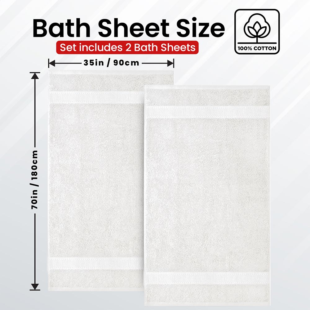 Premium Bath Sheets Towels for Adults – 2 Pack Extra Large Bath Towels 90x180cm-100% Soft Cotton, Absorbent Oversized Bathroom Towels, Hotel & Spa Quality Towel - Charming Grey