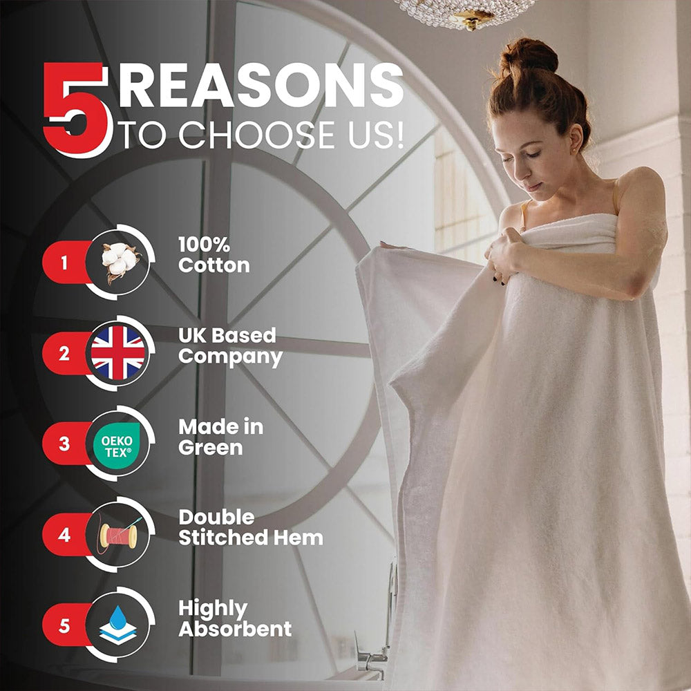 Premium Bath Sheets Towels for Adults – 2 Pack Extra Large Bath Towels 90x180cm-100% Soft Cotton, Absorbent Oversized Bathroom Towels, Hotel & Spa Quality Towel - Charming Grey