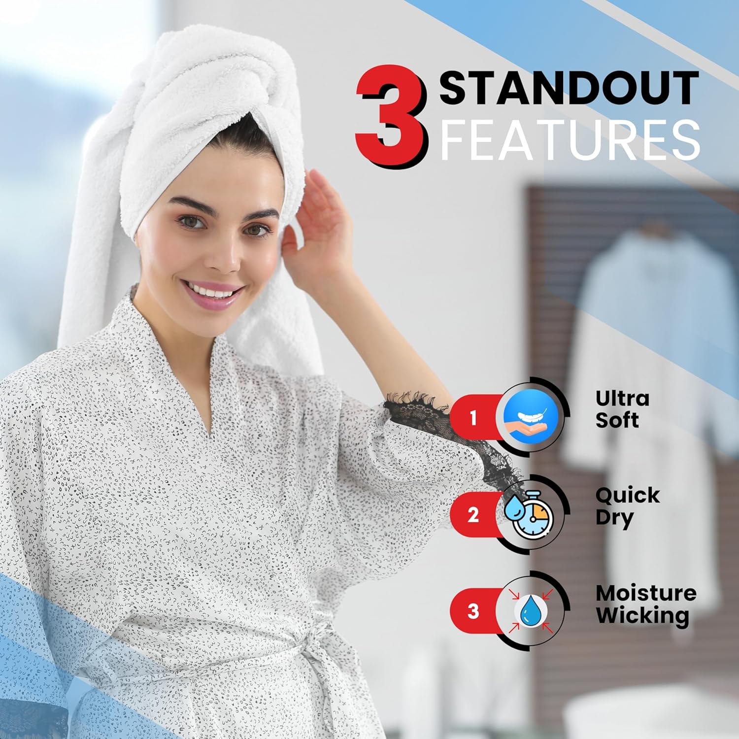 Bath Towels Set of 2 (70x140 cm) – 100% Soft Ring-Spun Cotton, Ultra Soft & Highly Absorbent Towels for Spa, Gym, Hotel & Everyday Bathroom Use - Charming Grey