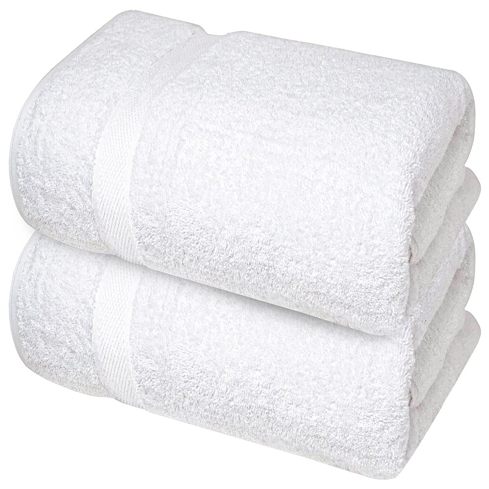 Premium Bath Sheets Towels for Adults – 2 Pack Extra Large Bath Towels 90x180cm-100% Soft Cotton, Absorbent Oversized Bathroom Towels, Hotel & Spa Quality Towel - Brilliant White