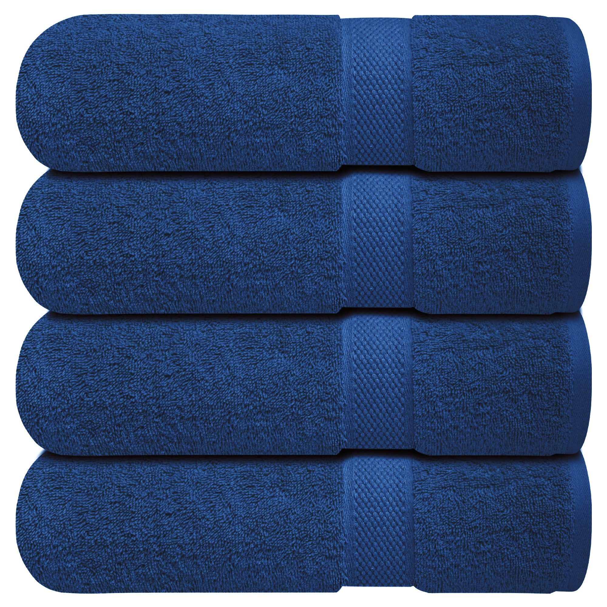 Premium Bath Towels for Bathroom Set of 4 (70x140 cm), 100% Soft Ring-Spun Cotton Bathroom Towels, Quick Dry, Durable, Ideal for Daily Use - Tranquil Navy
