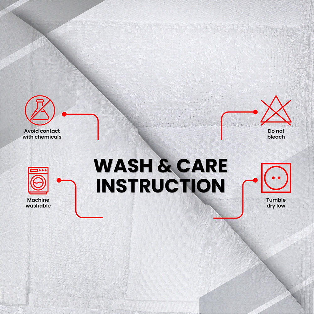 Premium Hand Towels | 6-Pack | 100% Cotton | 40 x 72 cm | Ultra-Soft & Highly Absorbent | Ideal for Gym, Spa, Hotel & Household Use - Brilliant White